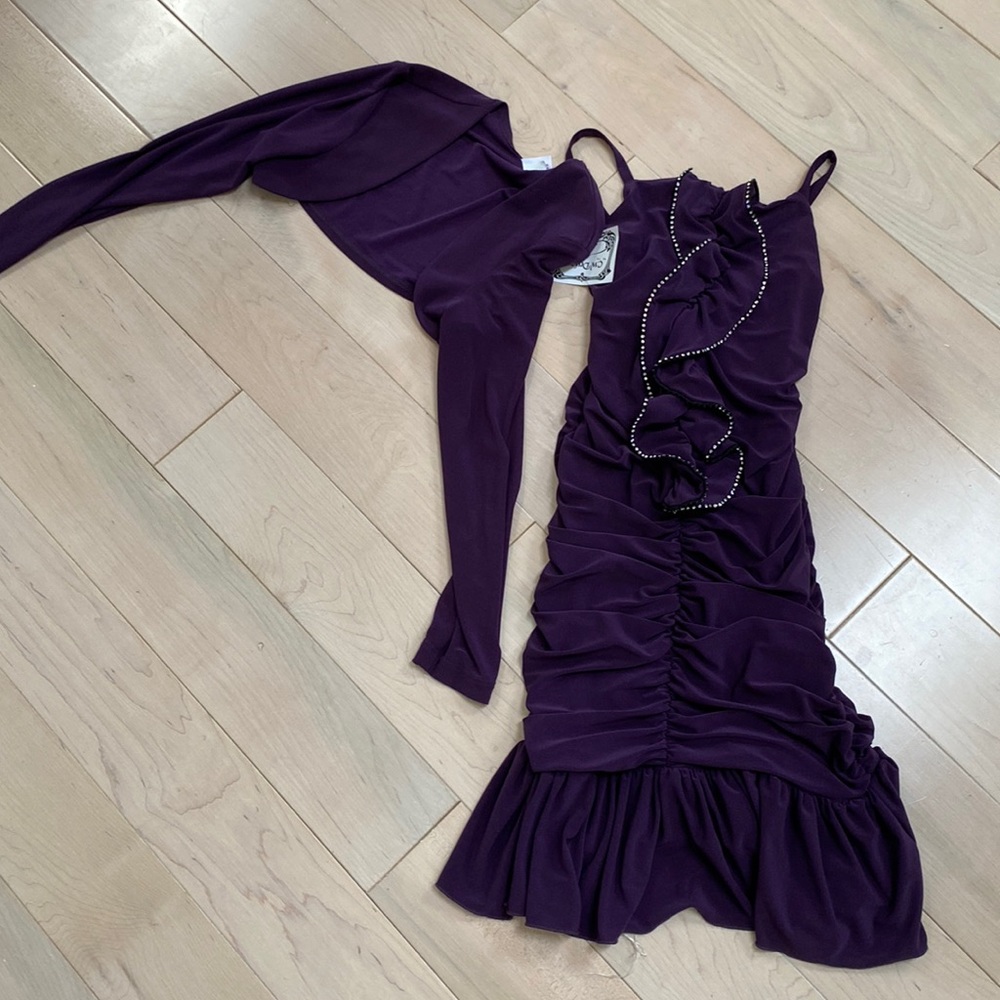 C.W Designs girls ruffle party formal dress top cardigan